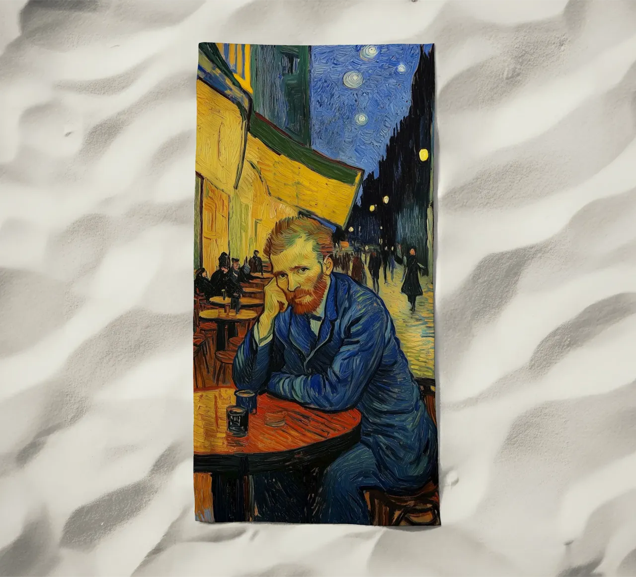 Caffè con Vincent telo mare da Carinaprint