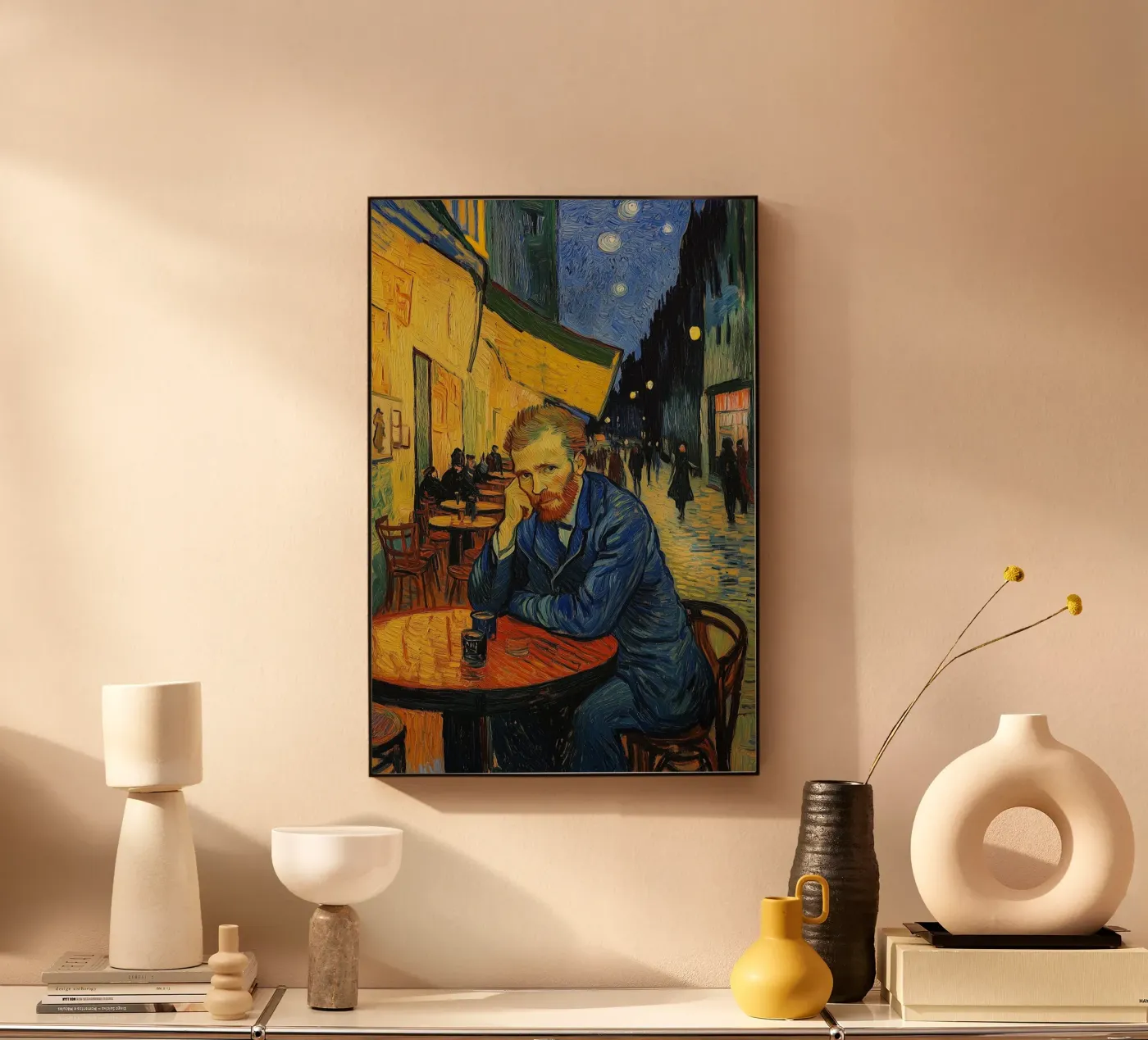 Caféterrasse mit Vincent acryl van Carinaprint