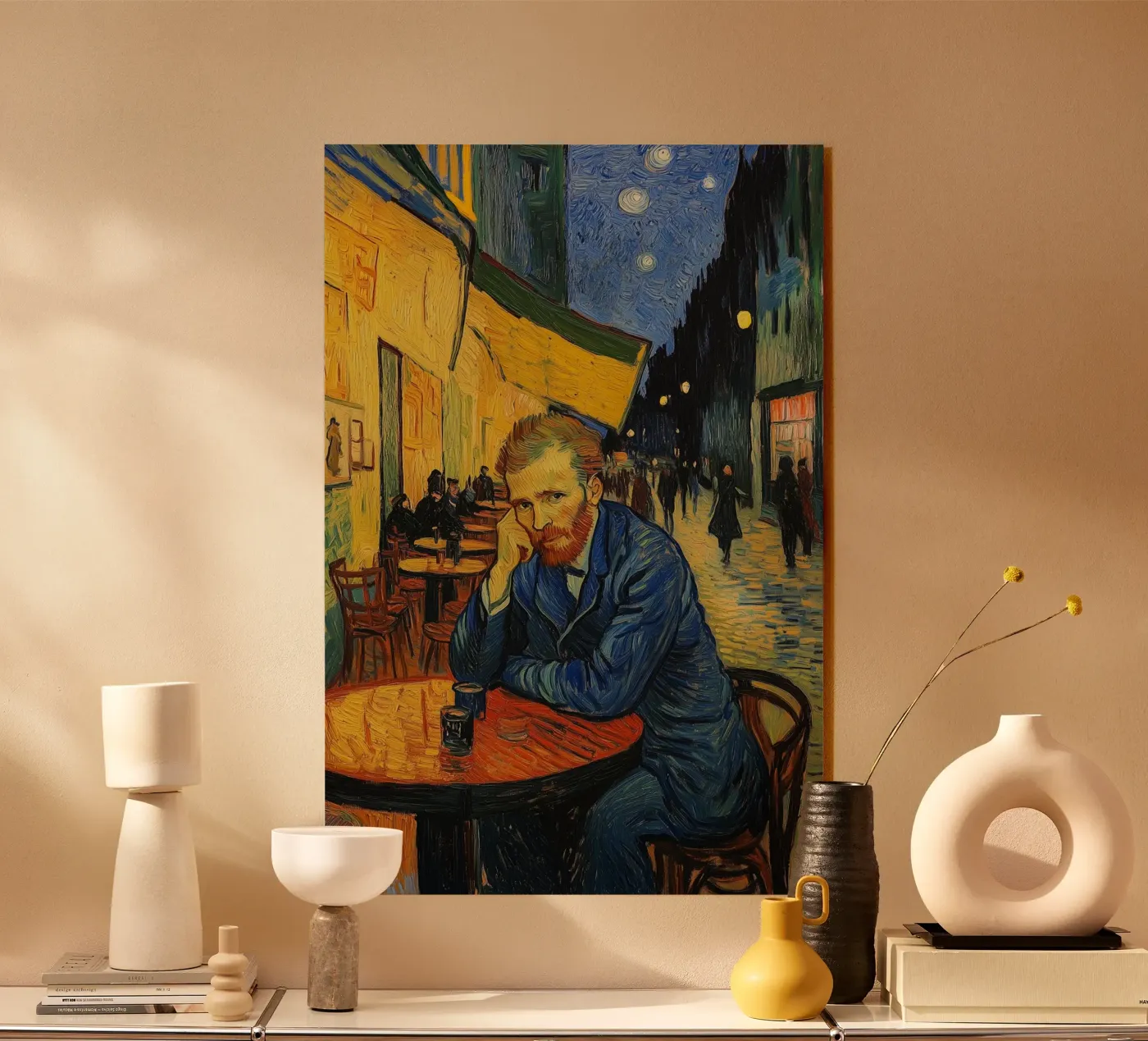 Caféterrasse mit Vincent acryl van Carinaprint