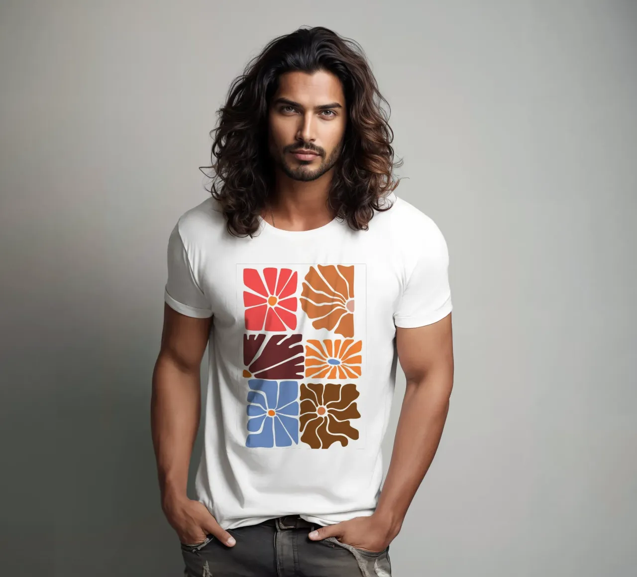 Geometric floral t-shirt by LisaArtes