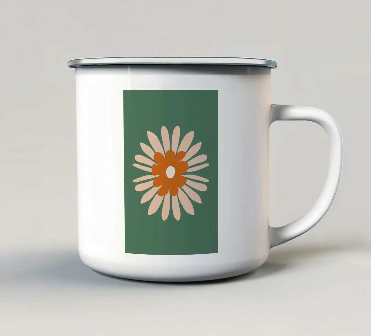 Flower with white petals tazza in smalto da LisaArtes