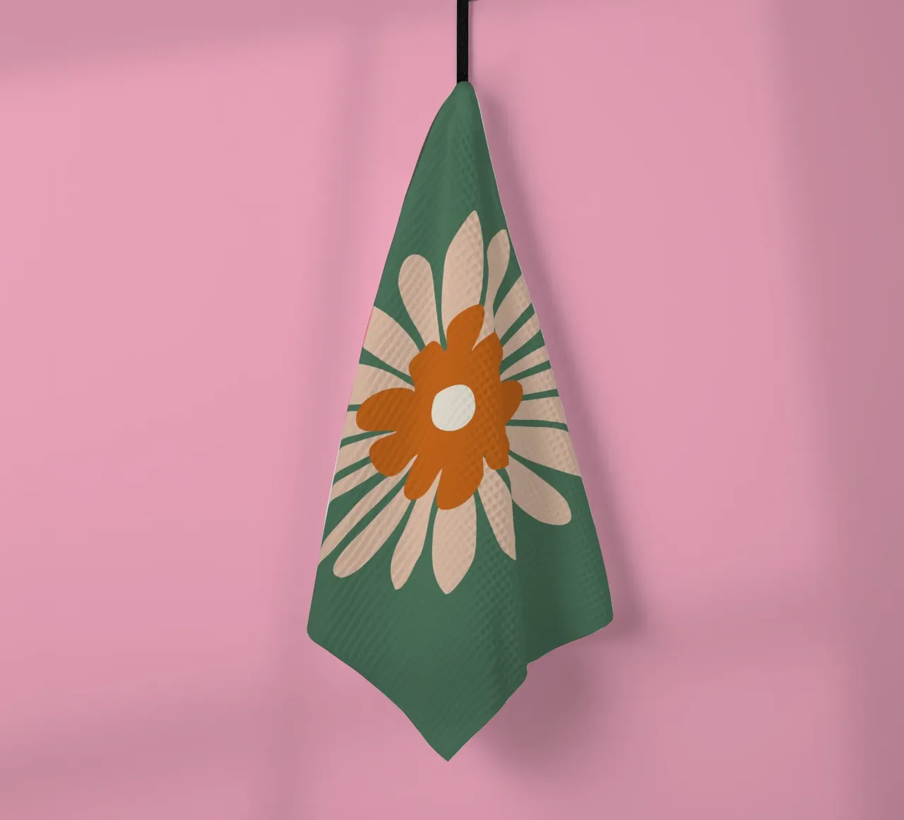 Flower with white petals tea towel by LisaArtes