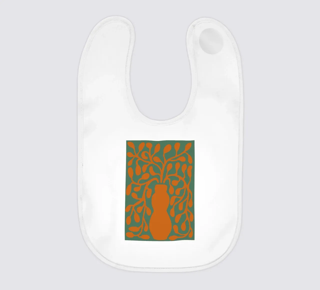 Orange vase baby bib by LisaArtes