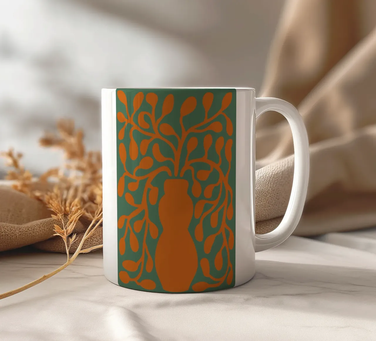 Orange vase ceramic mug by LisaArtes