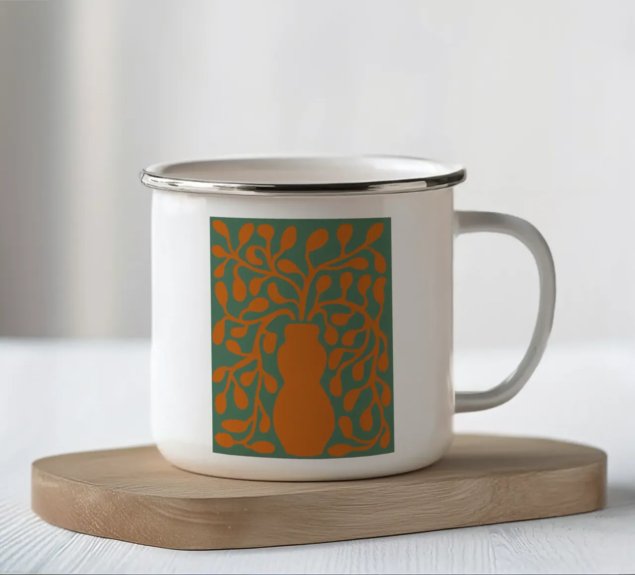 Orange vase tazza in smalto da LisaArtes