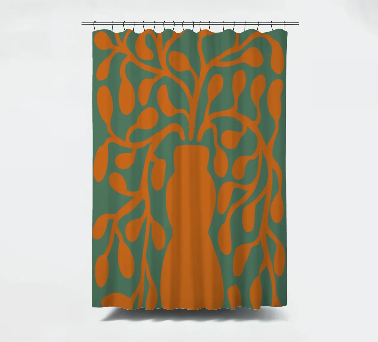 Orange vase shower curtain by LisaArtes