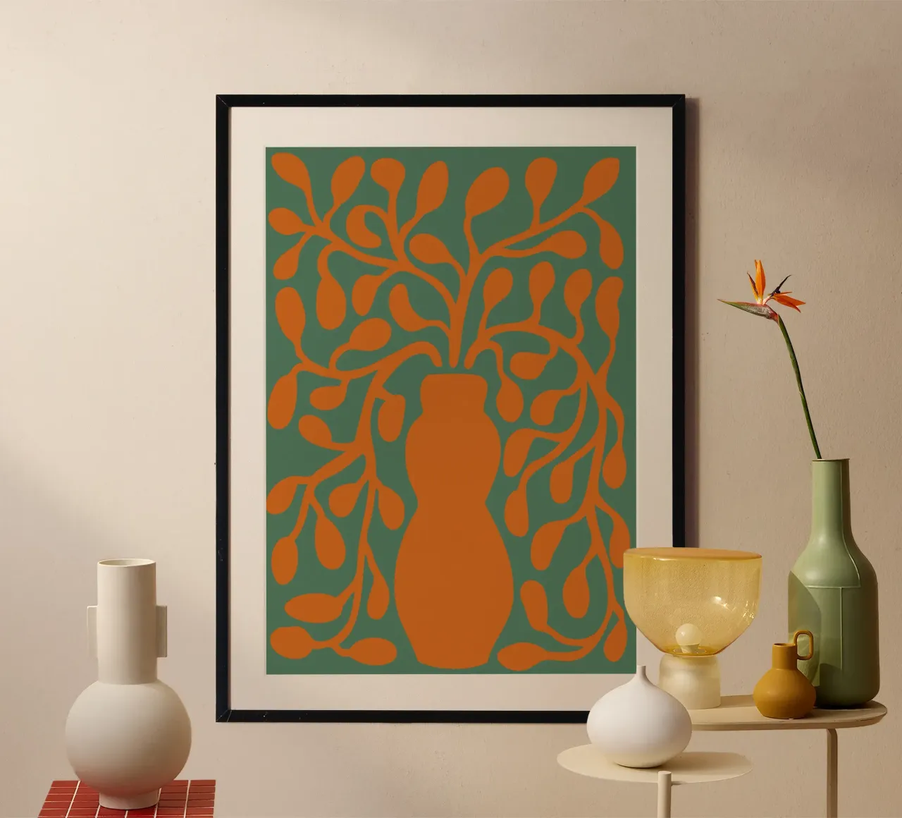 Orange vase poster by LisaArtes