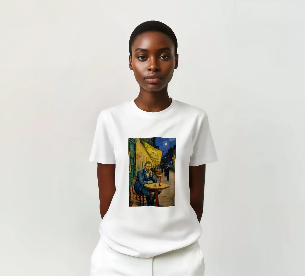 Caféterrasse con van Gogh t-shirt da Carinaprint