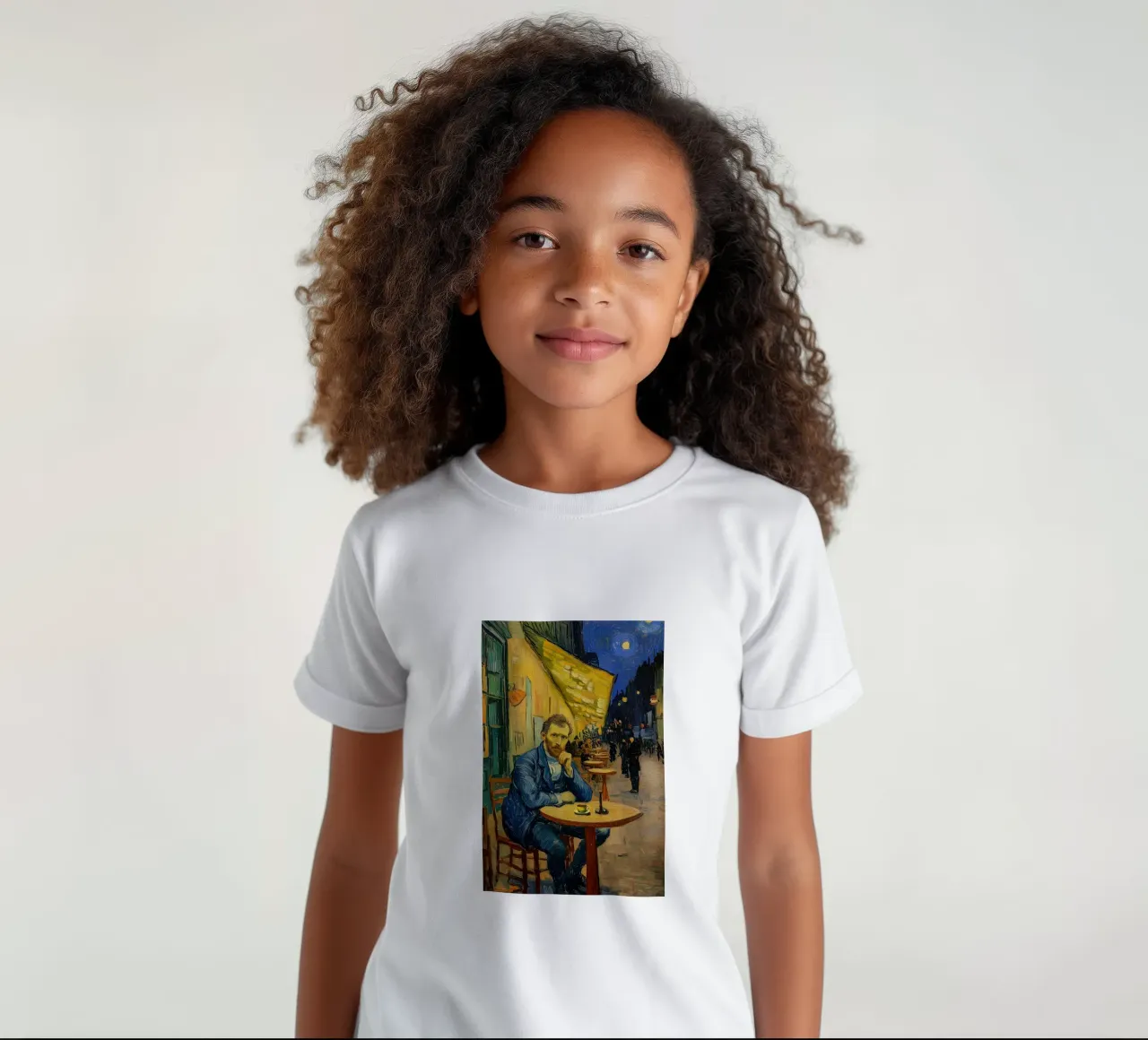 Caféterrasse avec van Gogh t-shirt enfant de Carinaprint