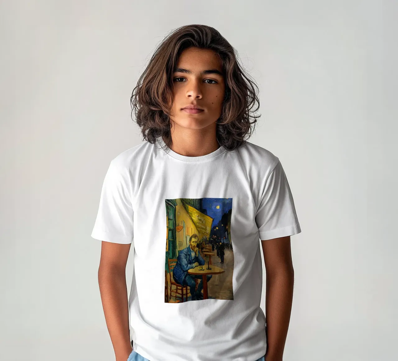 Caféterrasse avec van Gogh t-shirt enfant de Carinaprint