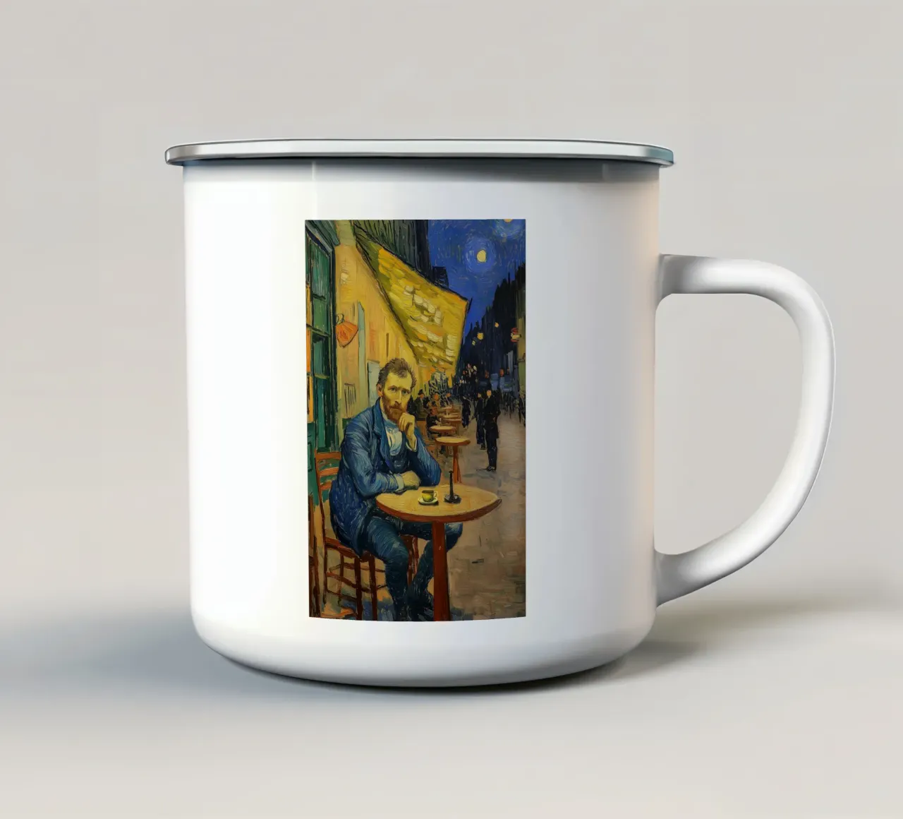 Caféterrasse con van Gogh tazza in smalto da Carinaprint