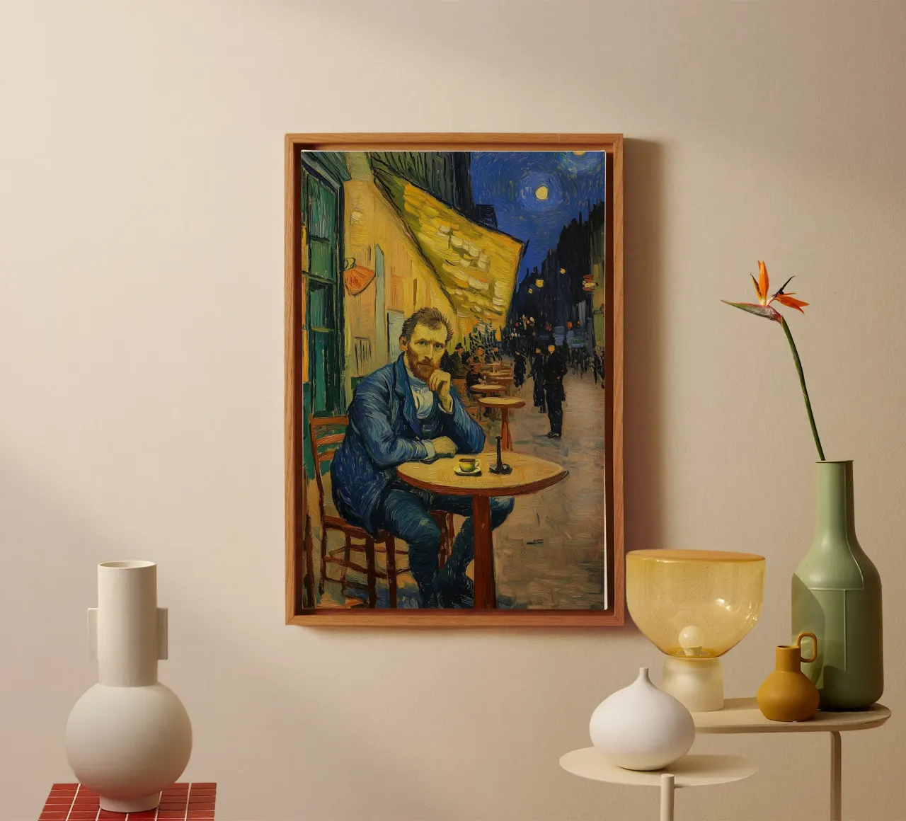Caféterrasse mit van Gogh canvas by Carinaprint