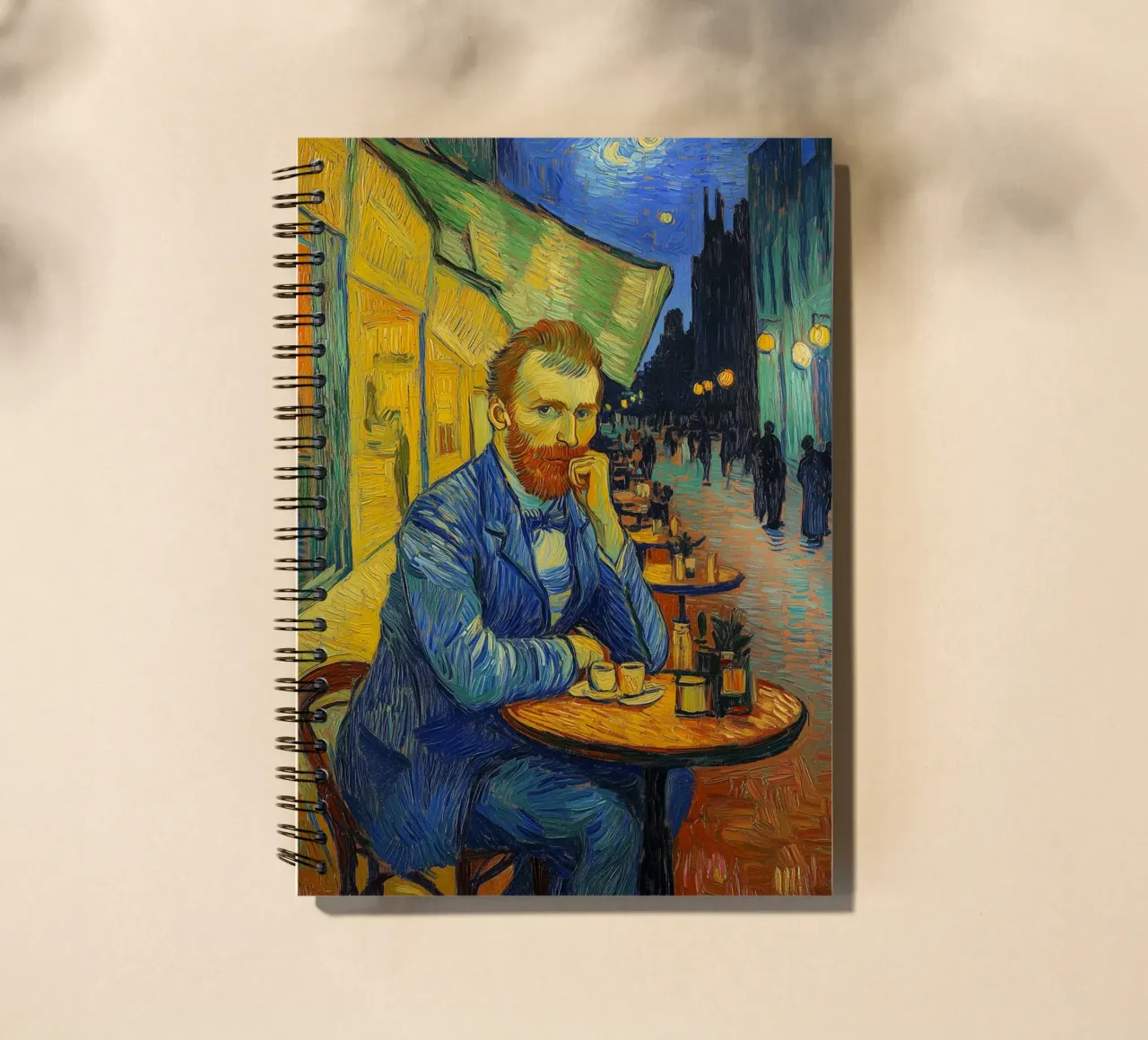 Vincent im Caféterrasse spiral notebook by Carinaprint