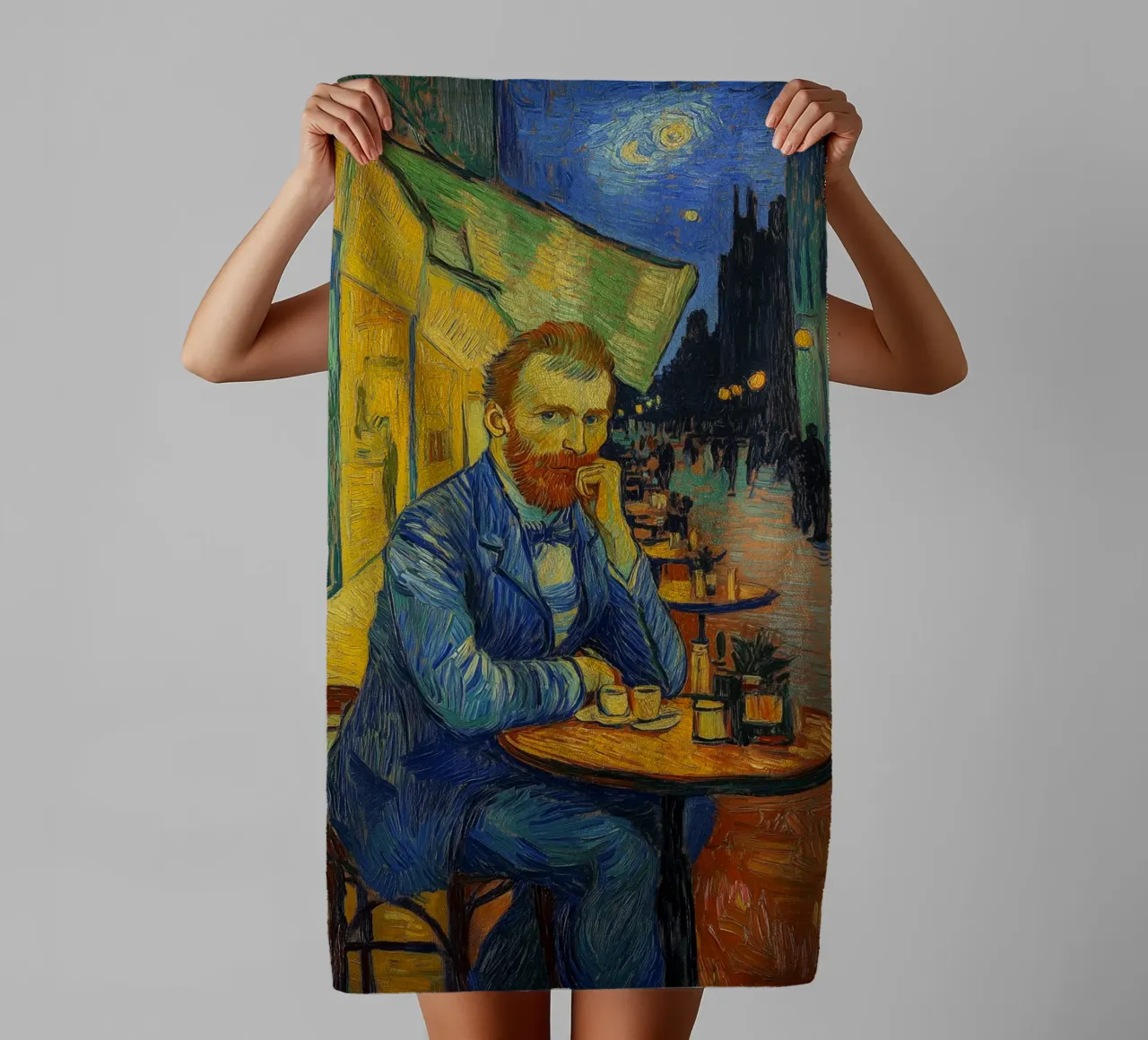 Vincent al Caféterrasse asciugamano da bagno da Carinaprint