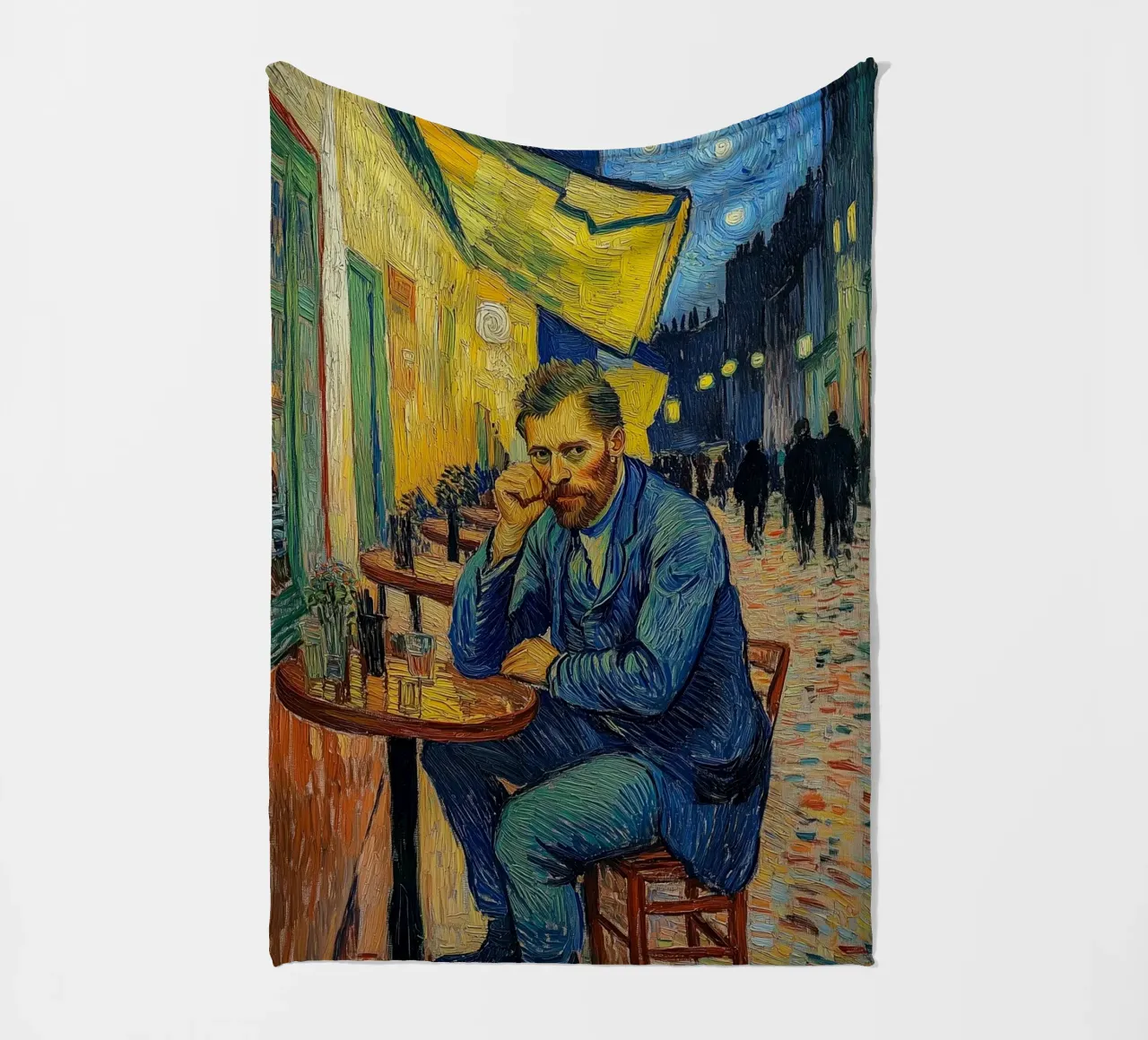 Caffè notturno con van Gogh coperta in pile da Carinaprint