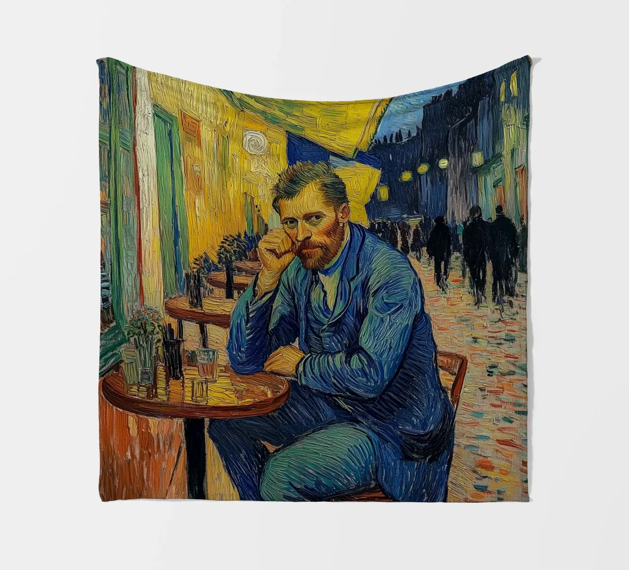 Caffè notturno con van Gogh coperta in pile da Carinaprint