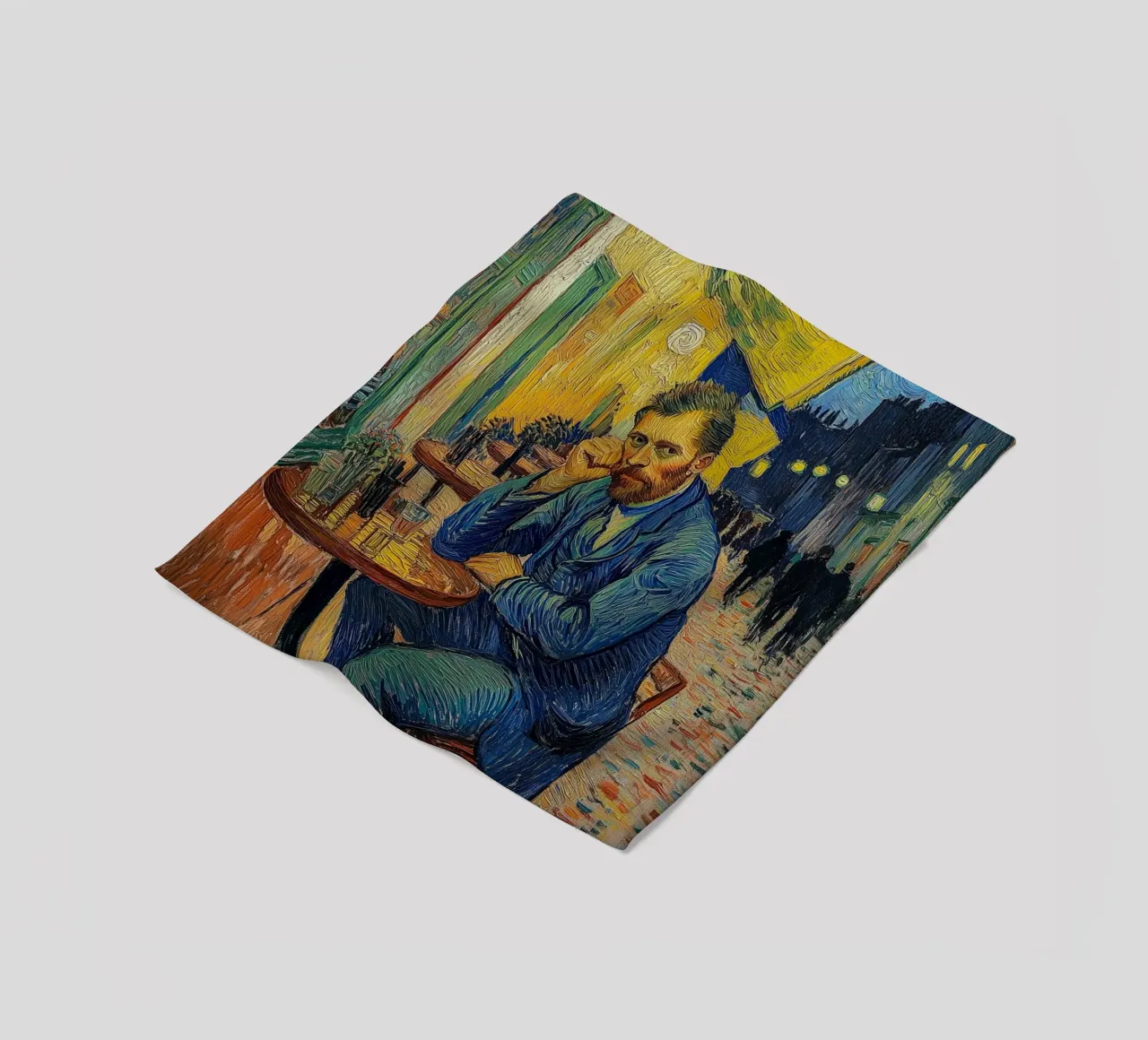 Caffè notturno con van Gogh coperta in pile da Carinaprint