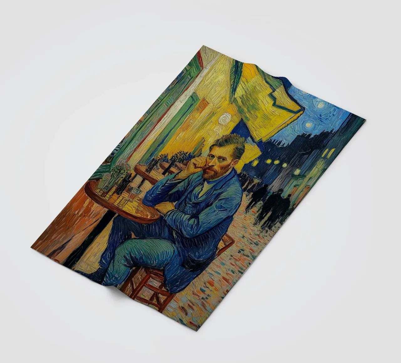Caffè notturno con van Gogh coperta in pile da Carinaprint