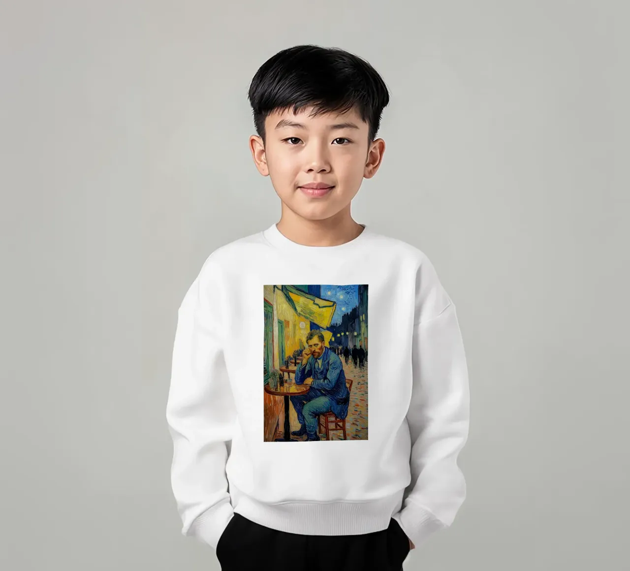 Caffè notturno con van Gogh felpa bambino da Carinaprint