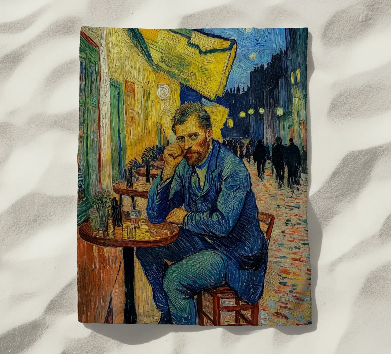 Caffè notturno con van Gogh telo mare da Carinaprint