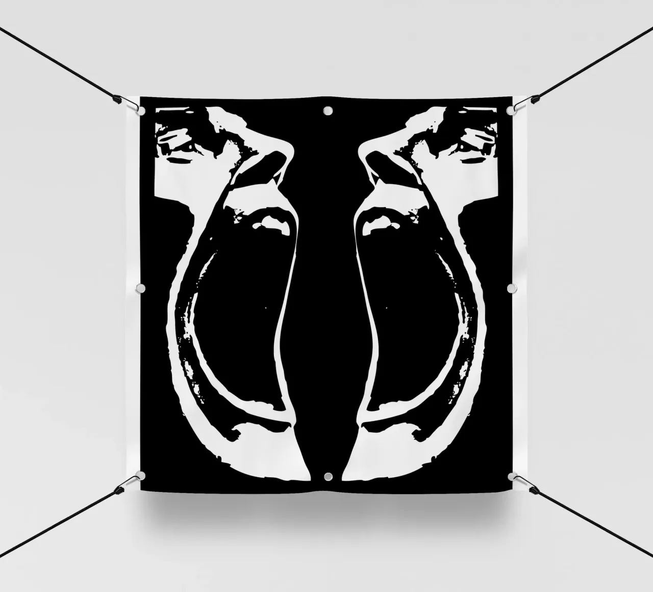 Design artistico di facce da urlo telo in pvc da ririedis