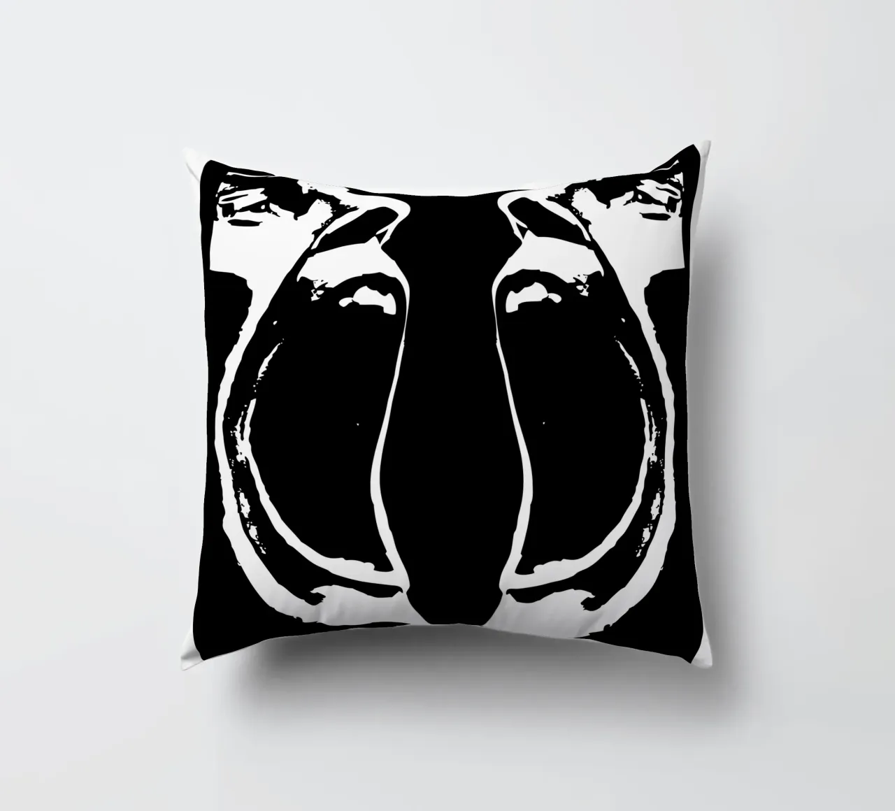 Design artistico di facce da urlo cuscino da ririedis