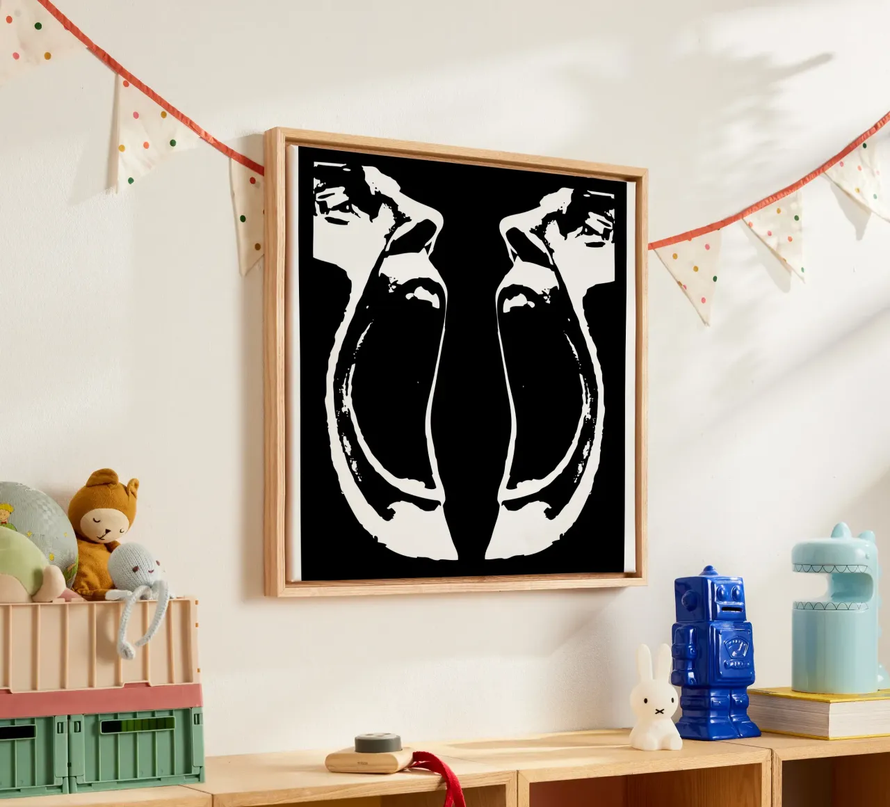 Scream gezicht kunst ontwerp canvas van ririedis