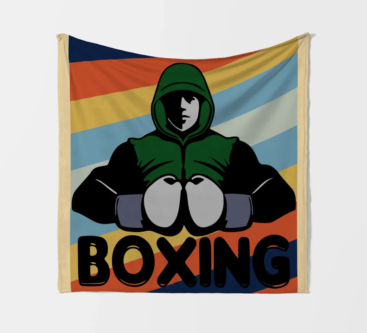 boxe retro art design coperta in pile da ririedis