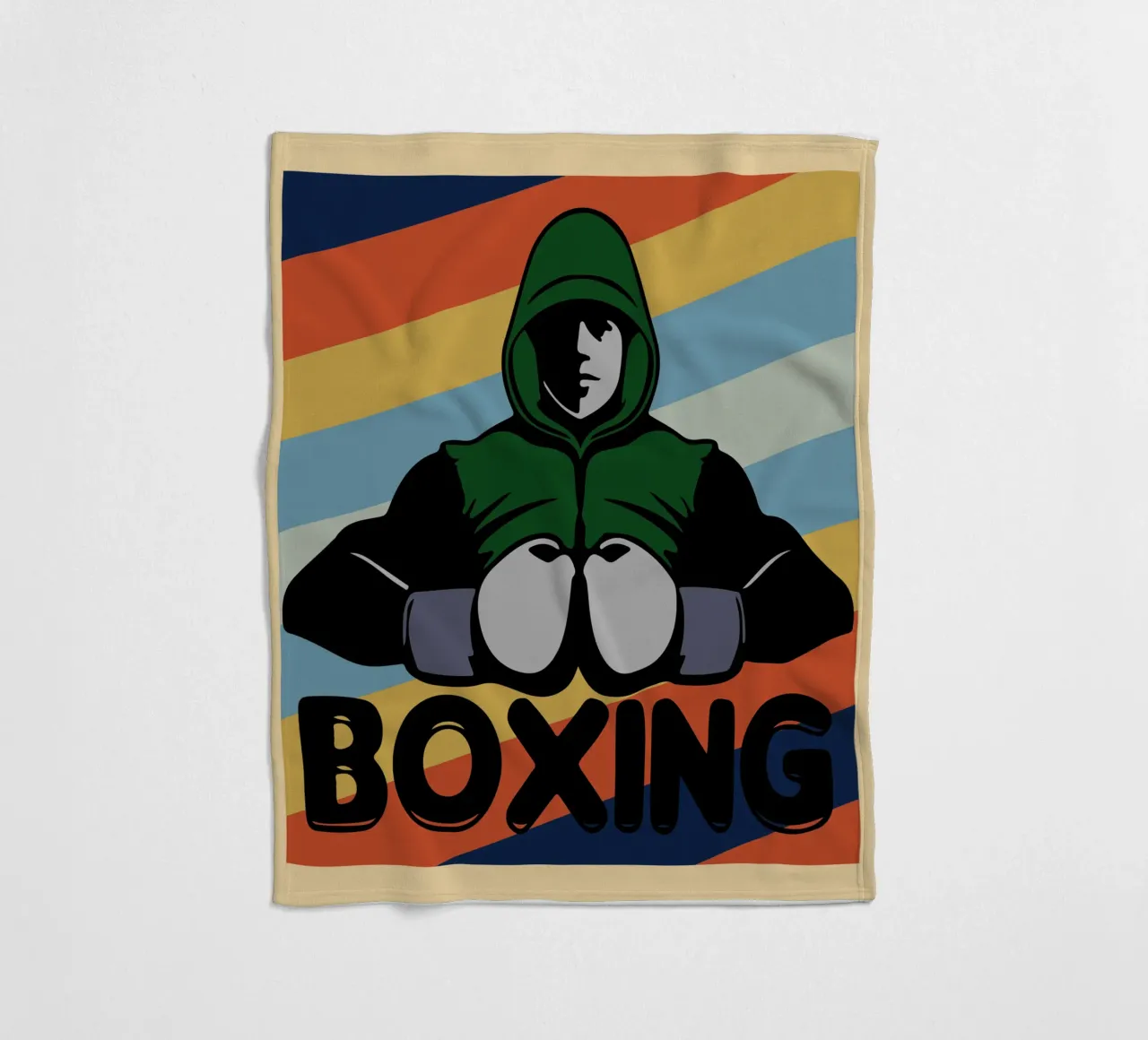 boxe retro art design coperta in pile da ririedis