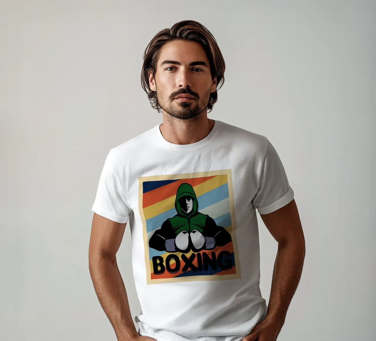 boxe retro art design t-shirt da ririedis