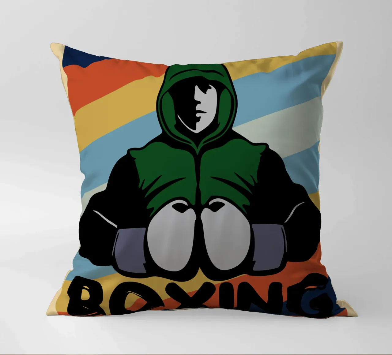 boxe retro art design cuscino da ririedis