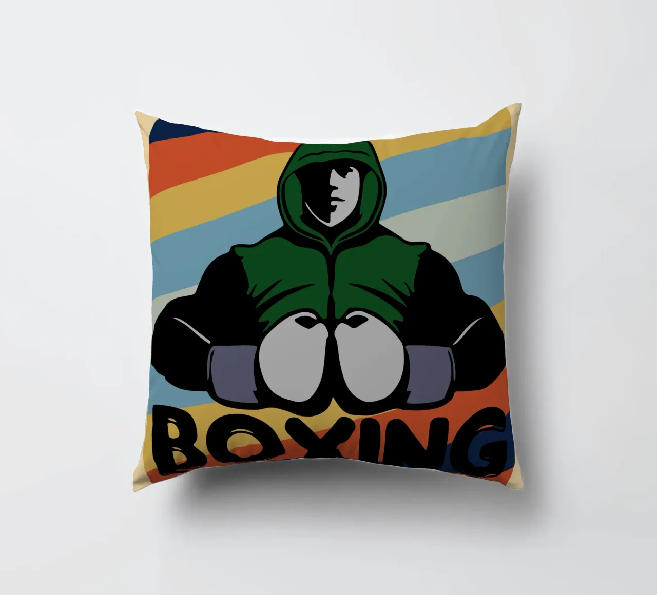 boxe retro art design cuscino da ririedis