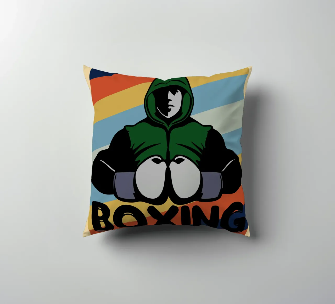 boxe retro art design cuscino da ririedis