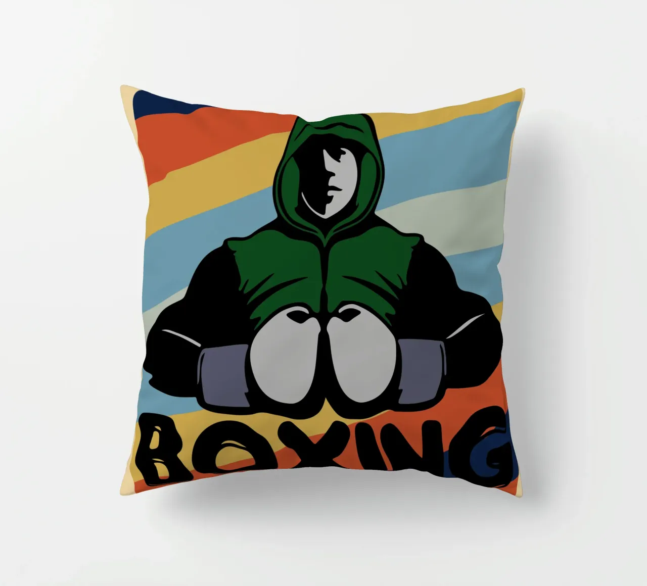 boxe retro art design cuscino da ririedis