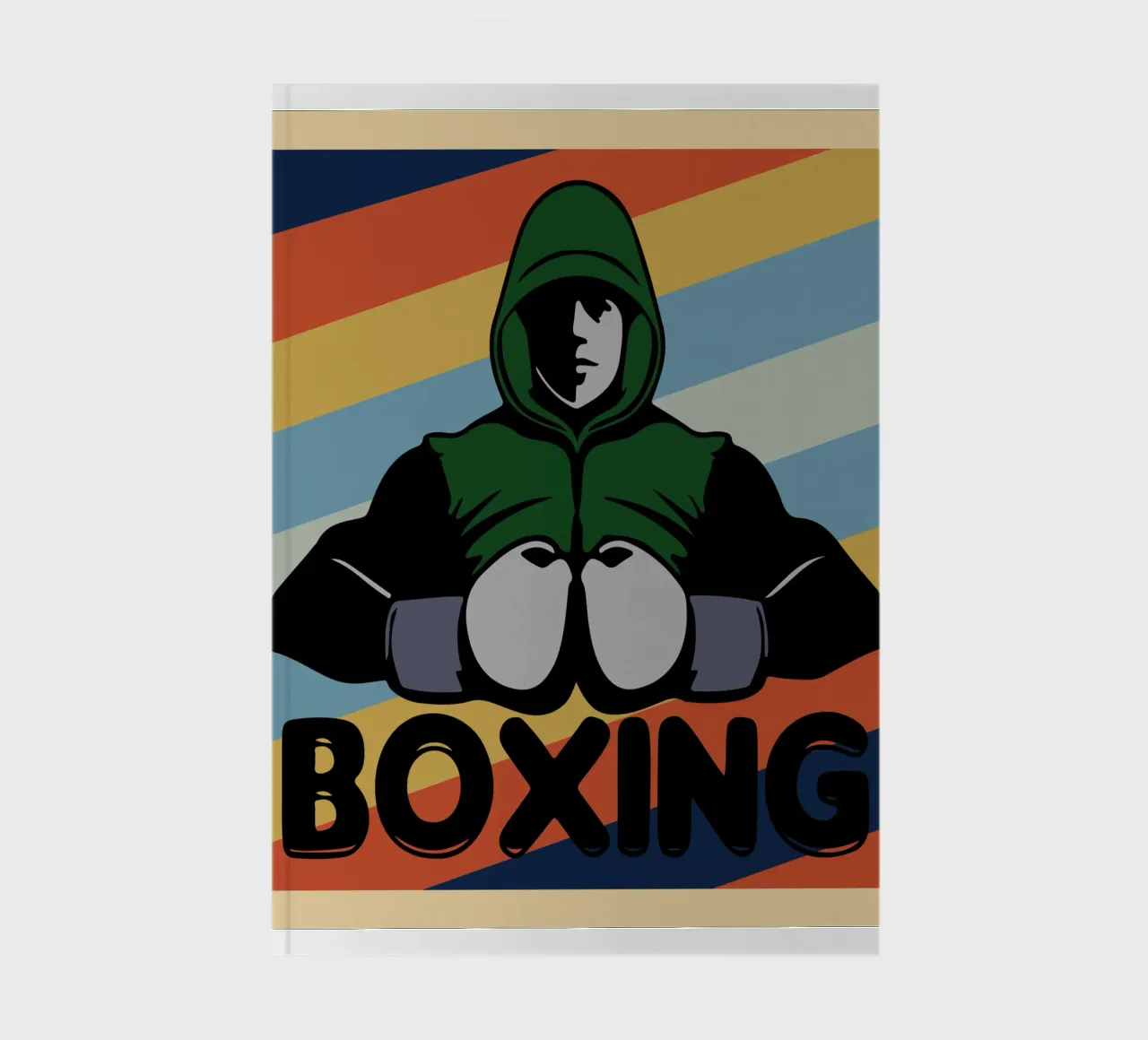 boxing retro art design notebook by ririedis