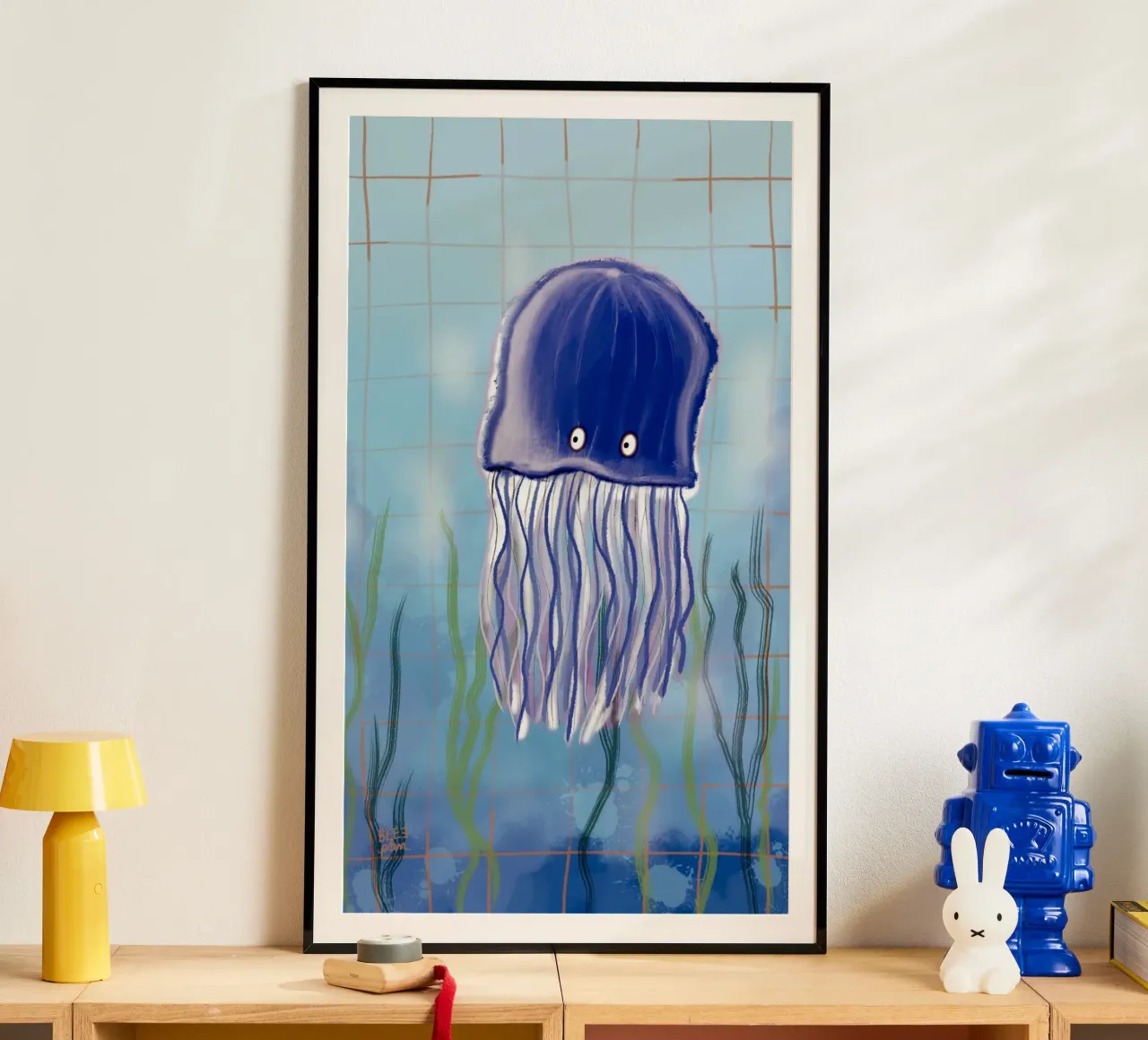 Qualli Medusa poster with wooden frame by Beeeplan