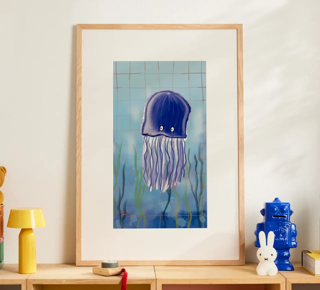 Qualli Medusa poster with wooden frame by Beeeplan