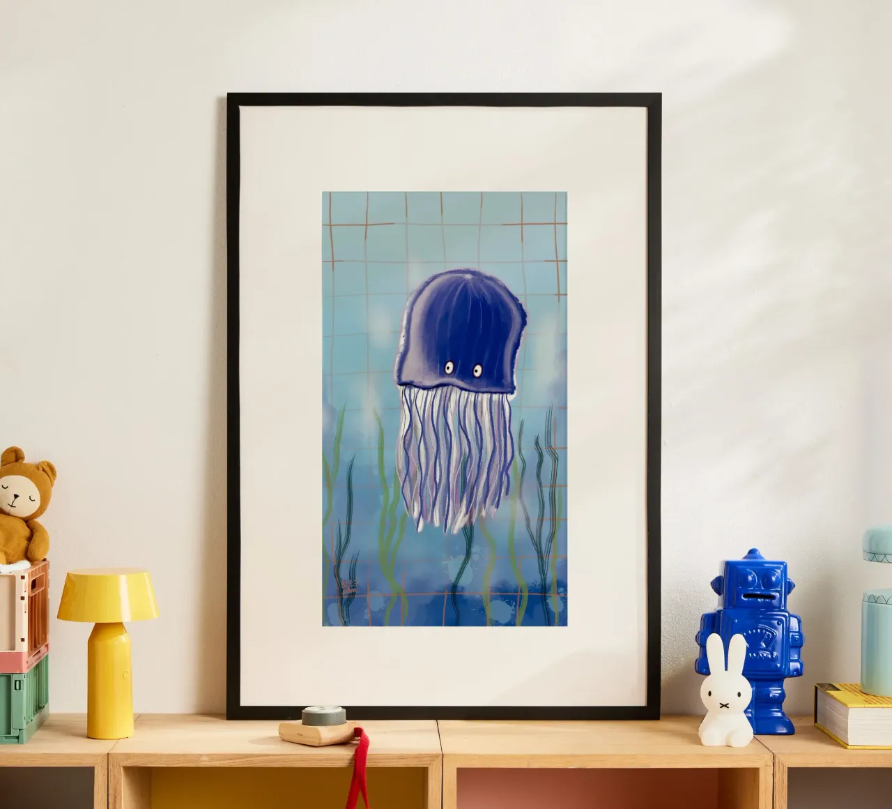 Qualli Medusa poster with wooden frame by Beeeplan