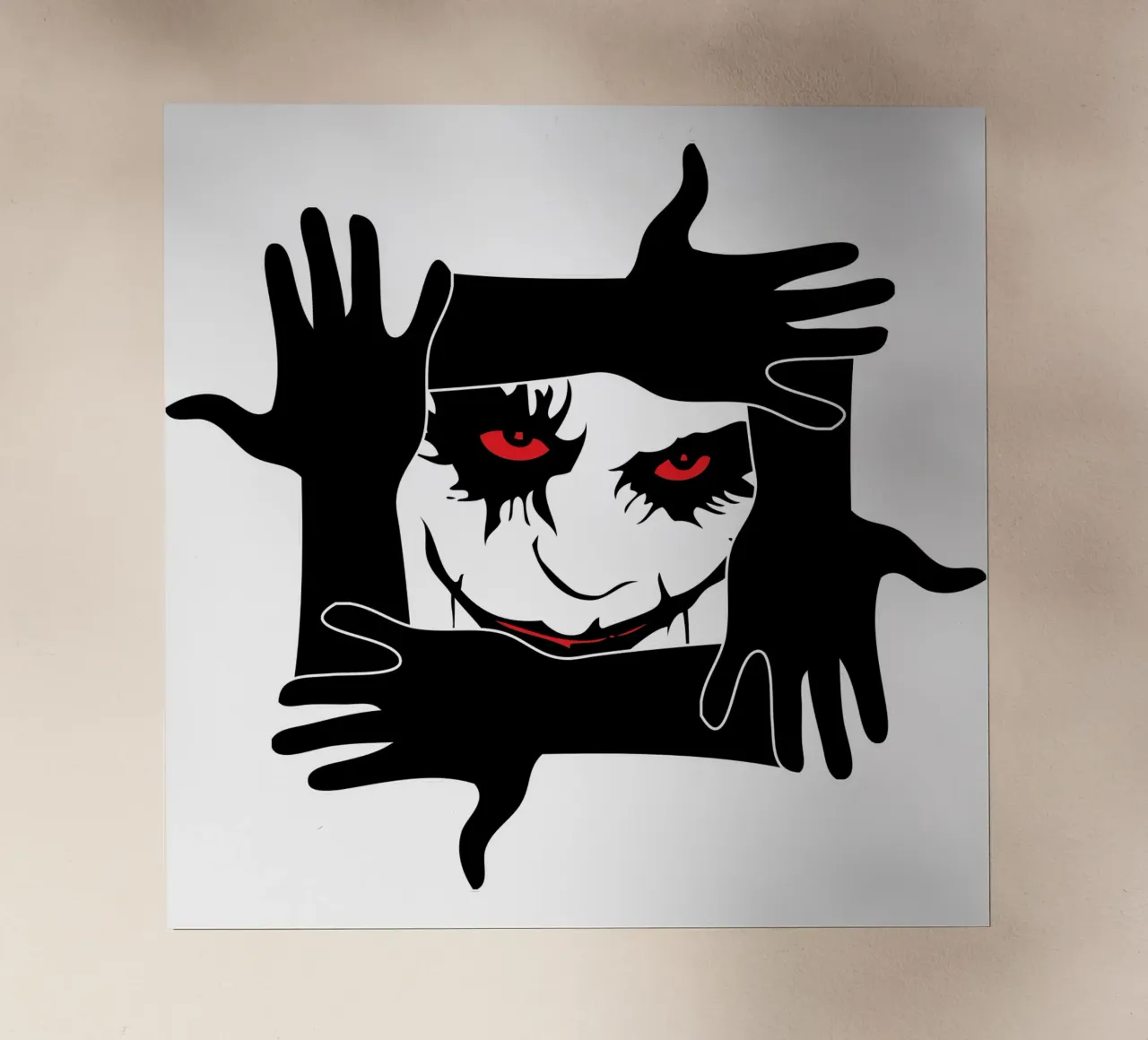 mani e faccia da clown pellicola backlit da ririedis