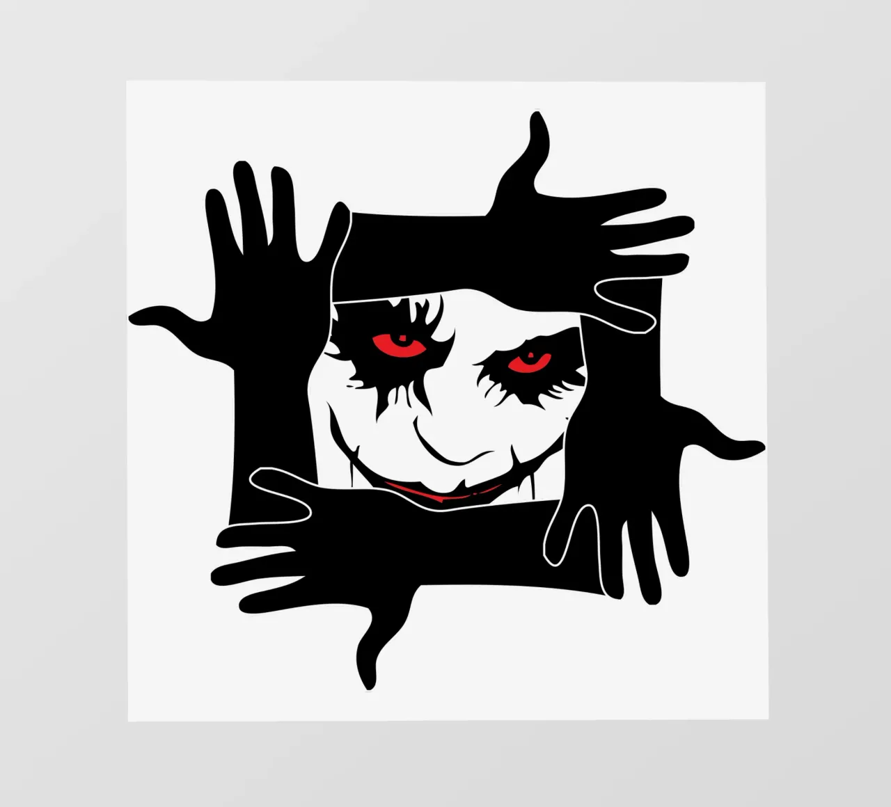 mani e faccia da clown pellicola backlit da ririedis