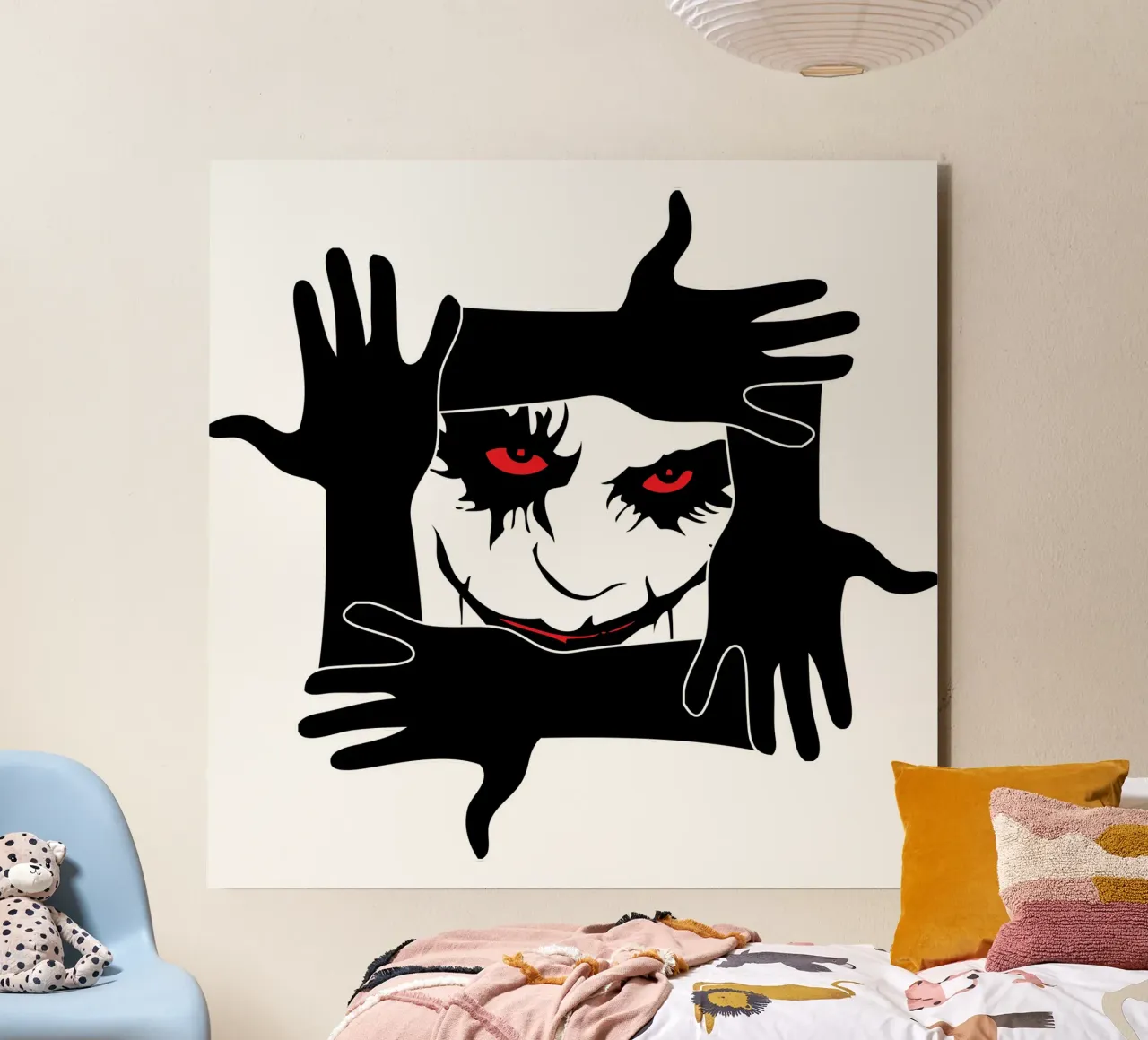 mani e faccia da clown alluminio dibond da ririedis