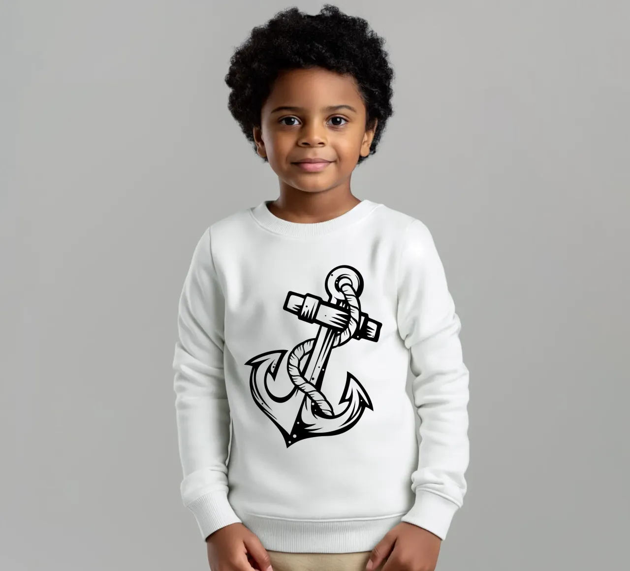 ancora navy art design felpa bambino da ririedis