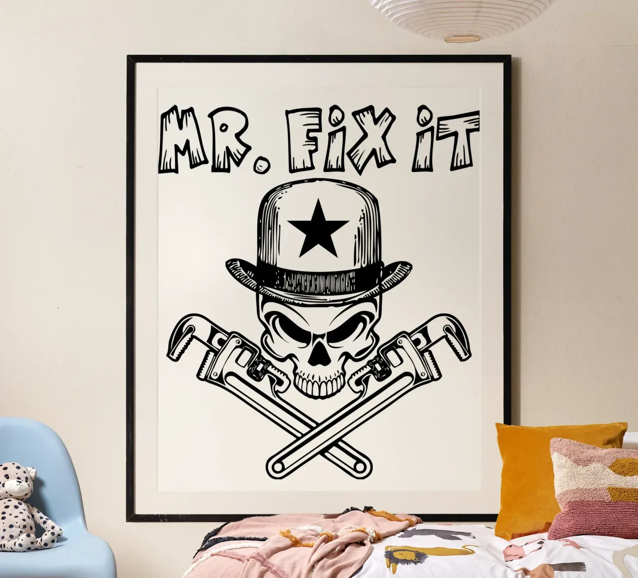 mr. fix it grappig art design poster met kunststof frame van ririedis