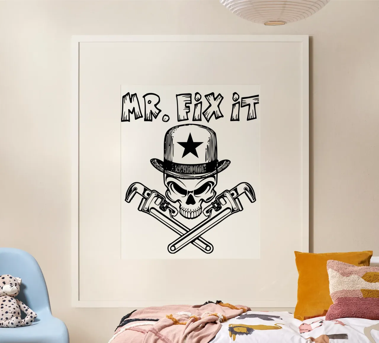 mr. fix it grappig art design poster met kunststof frame van ririedis