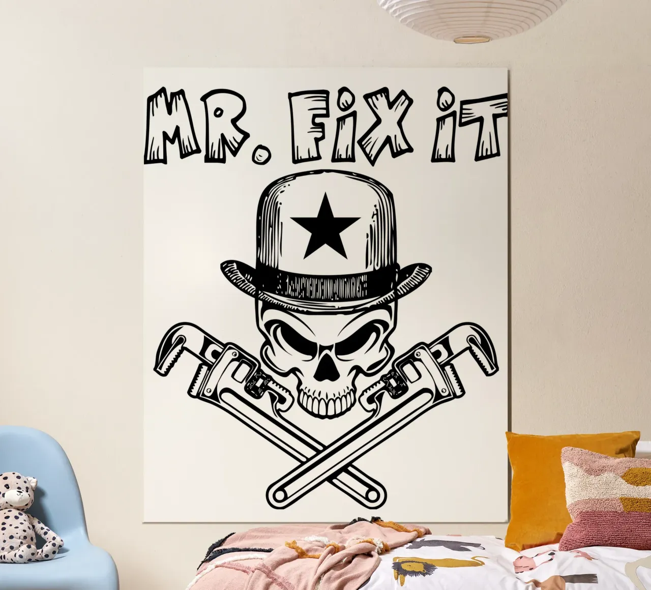 mr. fix it grappig art design poster met kunststof frame van ririedis