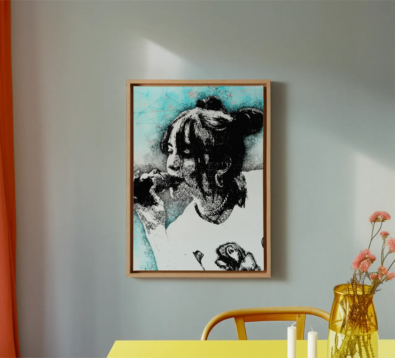Arte di Eilish tela con Cornice a cassetta da neonartroom