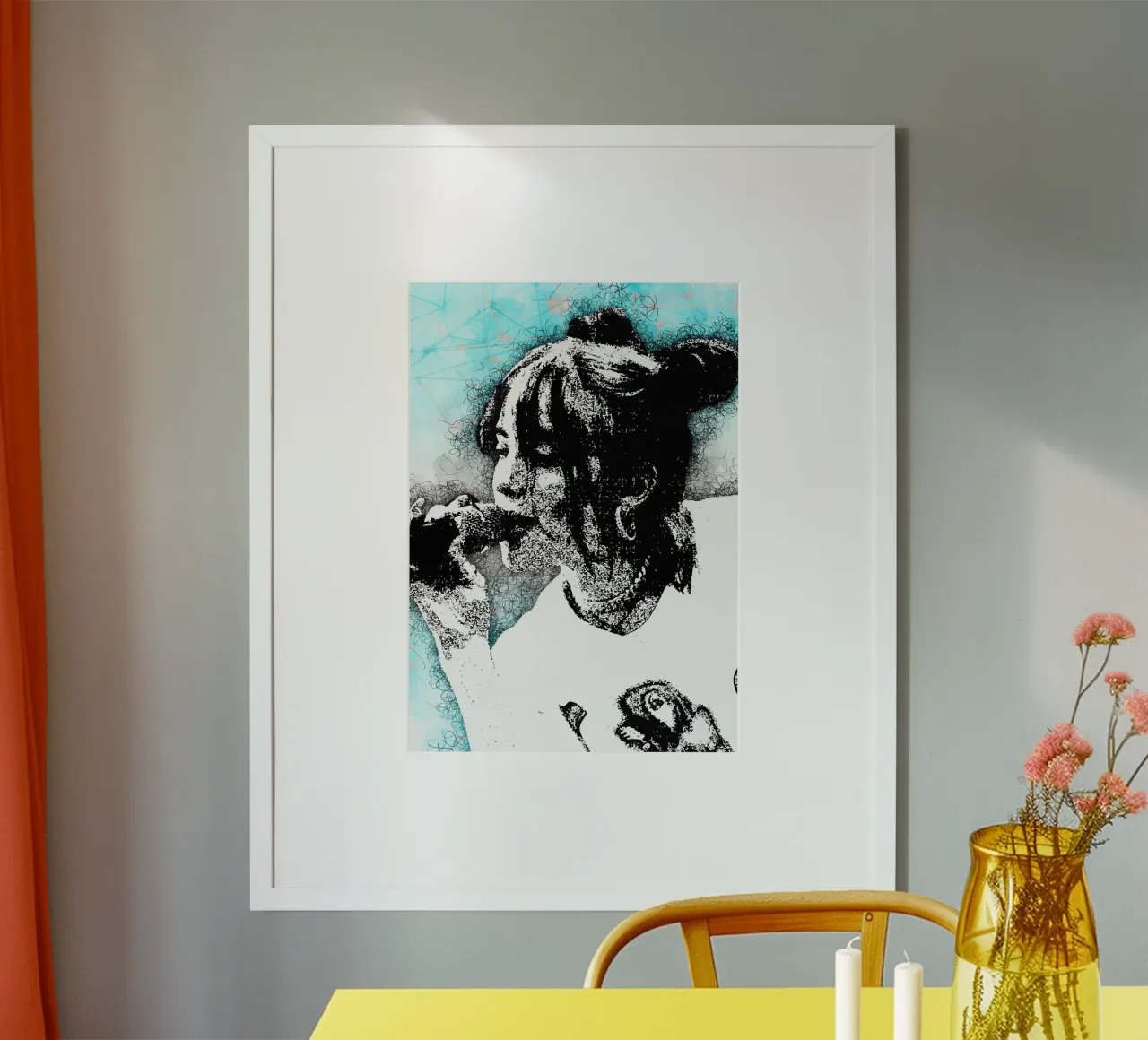 Arte di Eilish poster con telaio in alluminio da neonartroom
