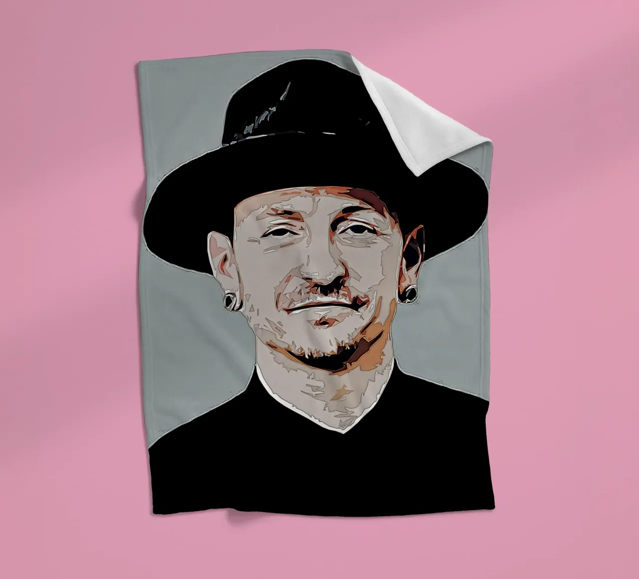 Chester Hat fleece blanket by neonartroom