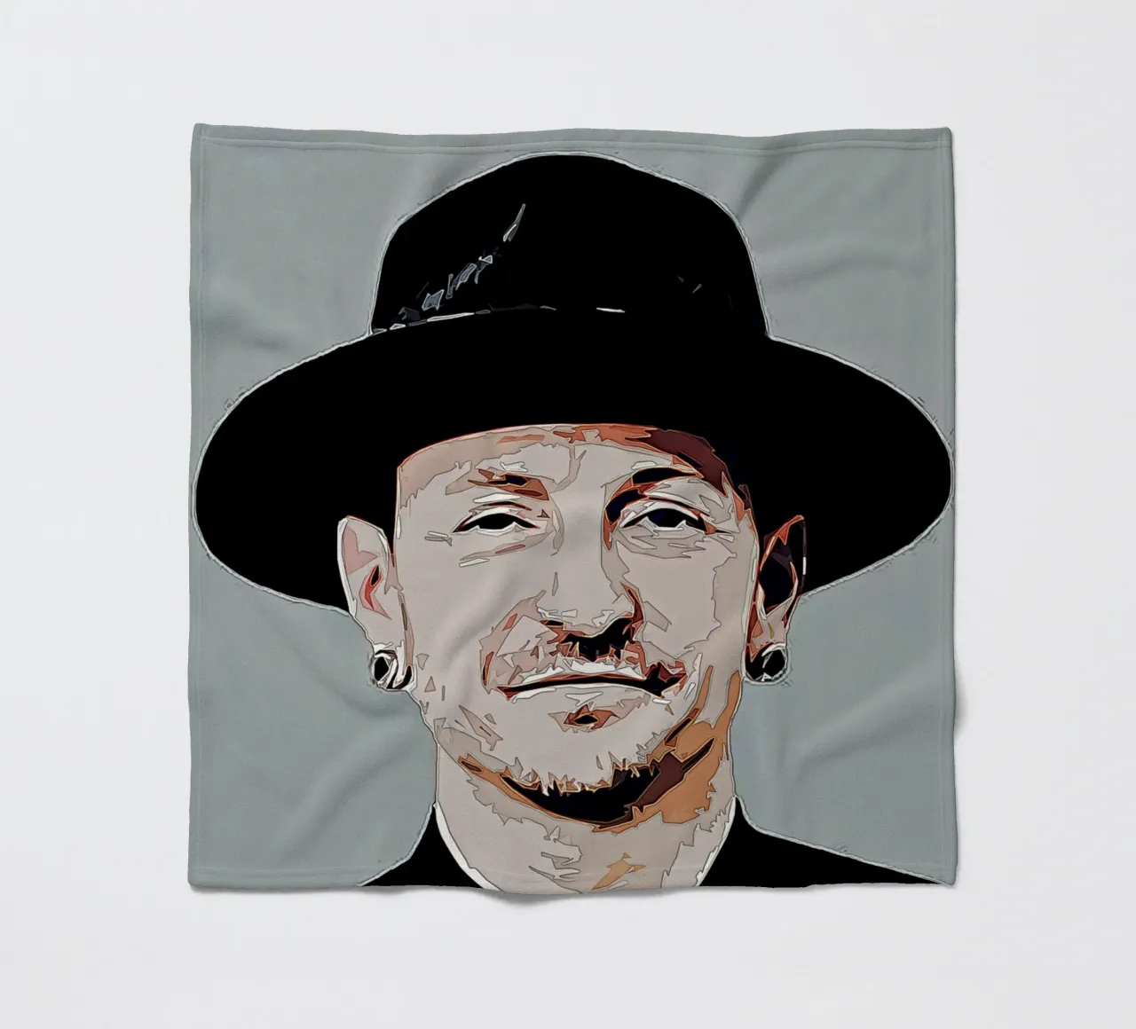 Chester Hat fleece blanket by neonartroom