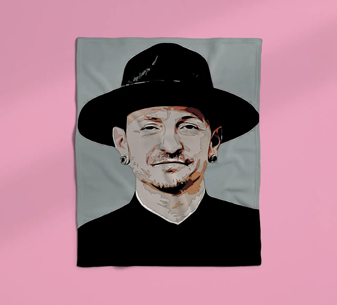 Chester Hat fleece blanket by neonartroom